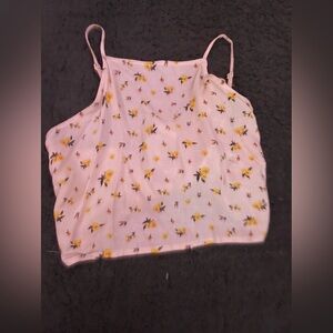 Floral crop top with tie back